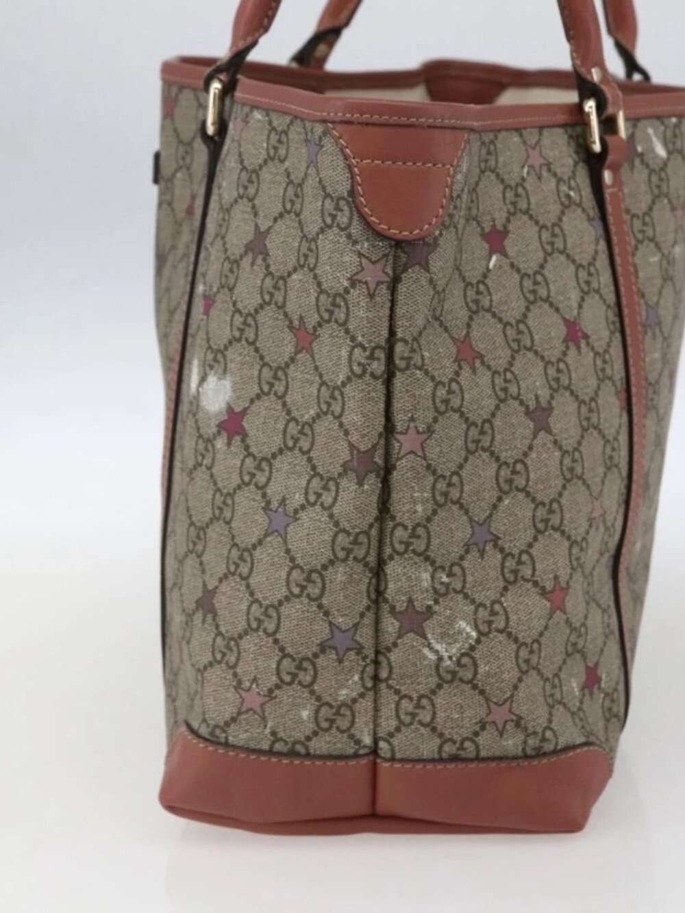 GUCCI GG Supreme Tote Bag PVC Beige Gold - Picture 7 of 16